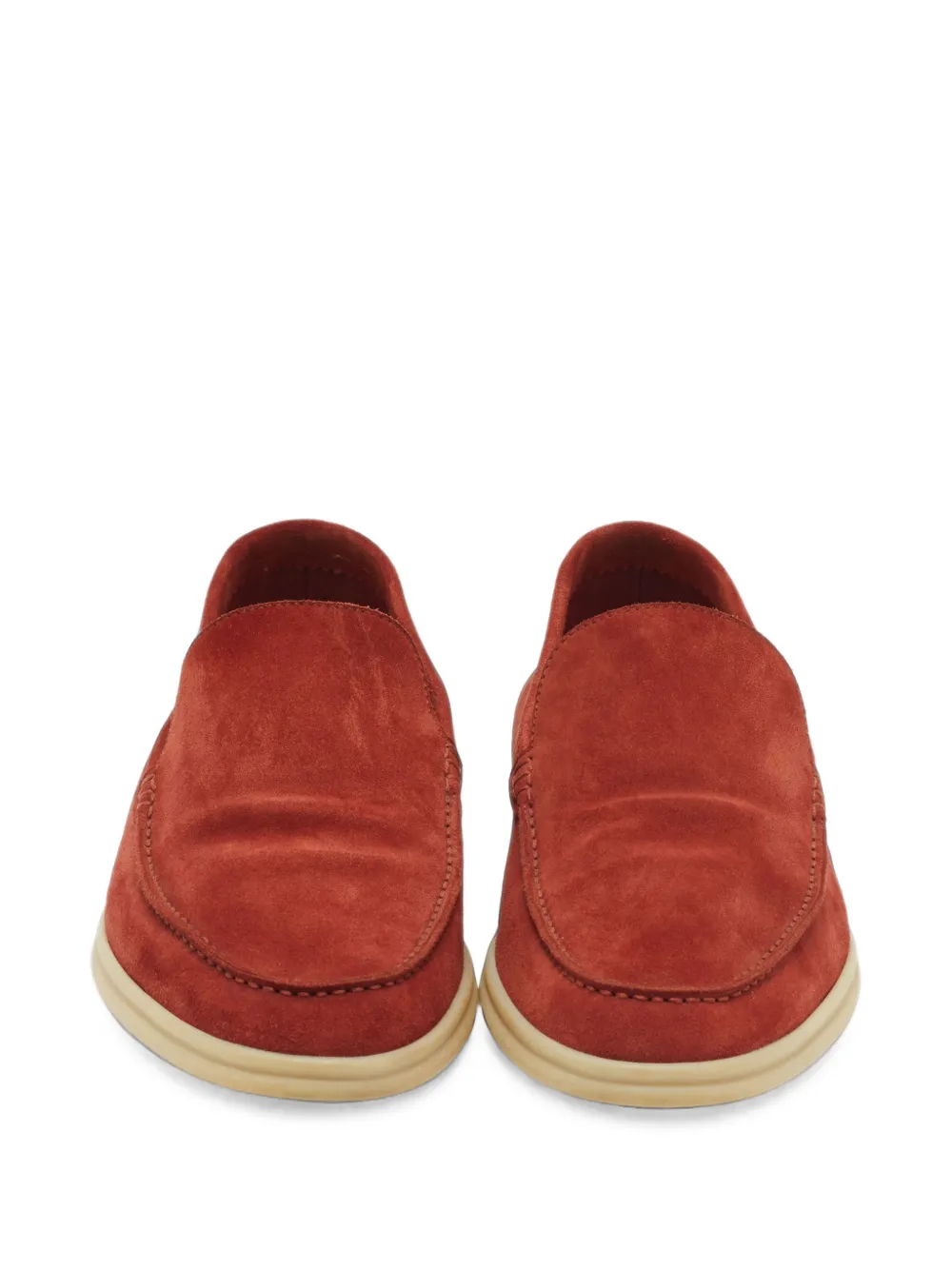 Loro Piana Pre-Owned Summer Walk Suede Loafers | レッド | FARFETCH JP