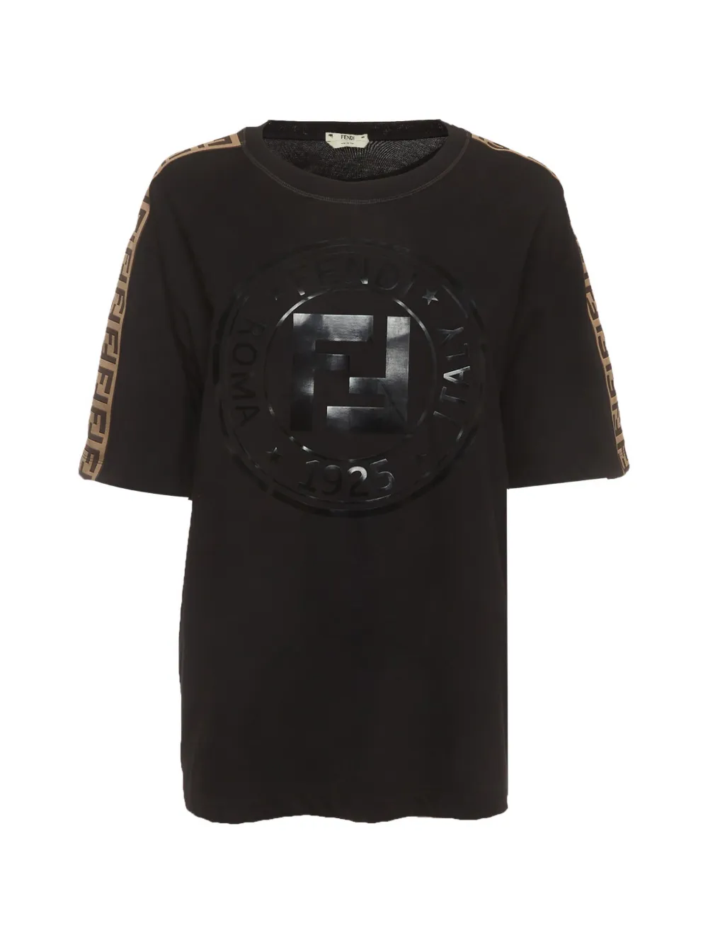 Fendi Pre-Owned logo-print FF-tape T-shirt - Schwarz