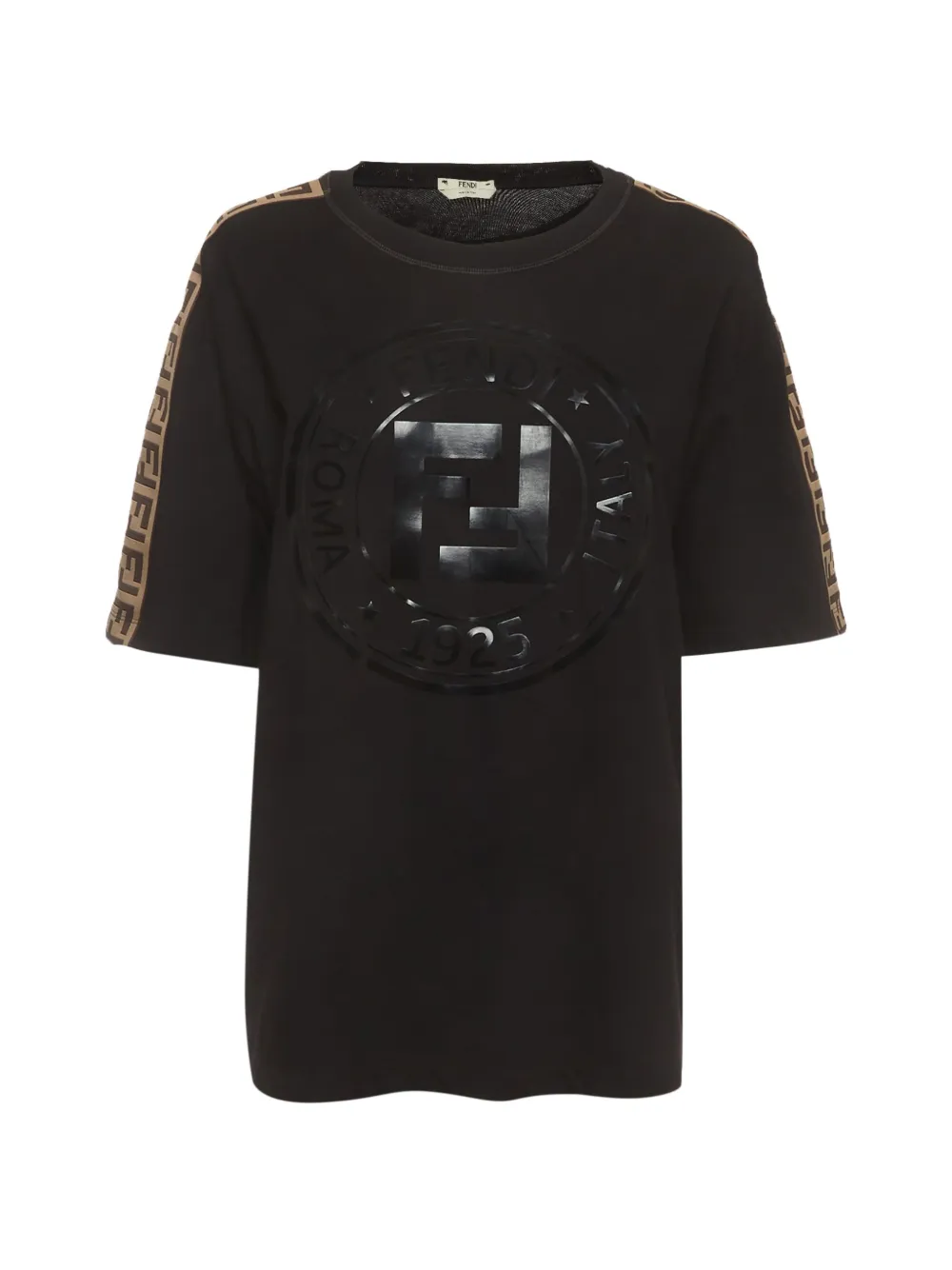 Fendi Pre-Owned logo-print FF-tape T-shirt - Nero