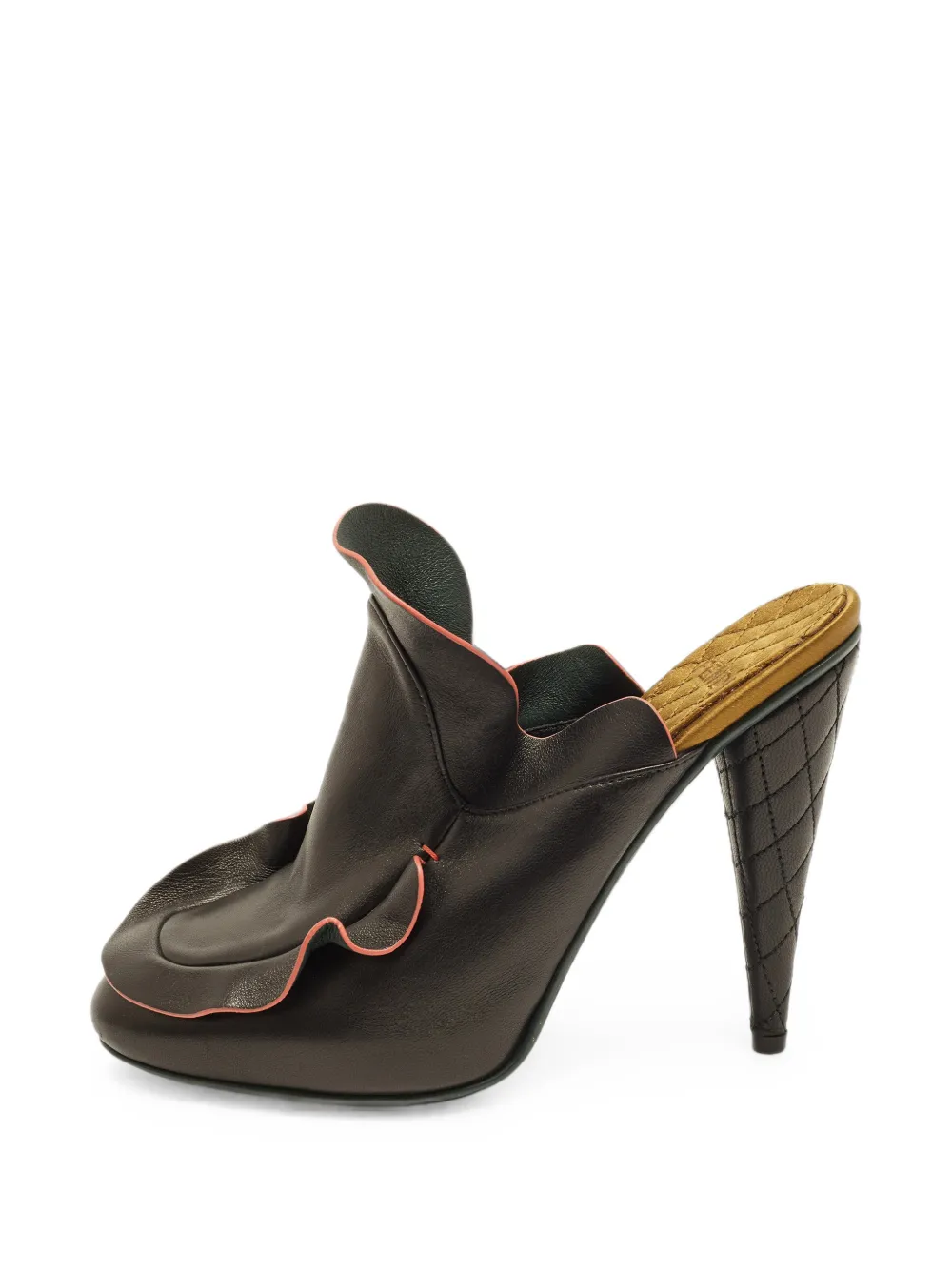 Fendi Pre-Owned Wave ruffle heeled mules - Schwarz