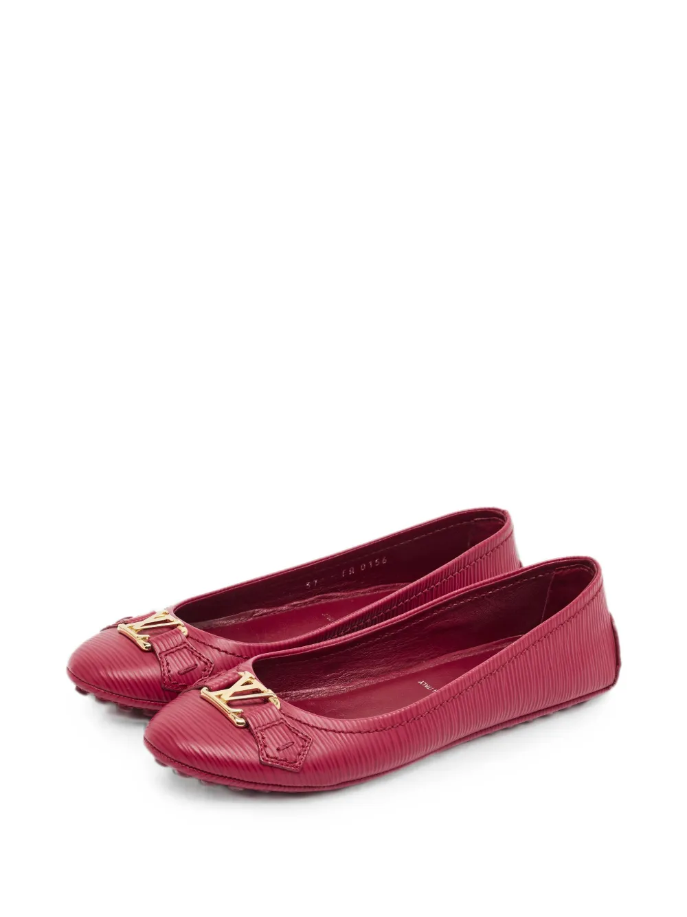 Pre-owned Louis Vuitton Logo-plaque Ballet Flats In Pink