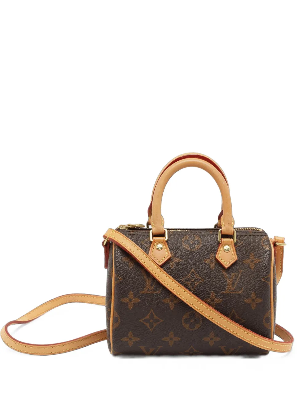 Louis Vuitton Pre-Owned 2020 nano Speedy Monogram canvas handbag - Marrone