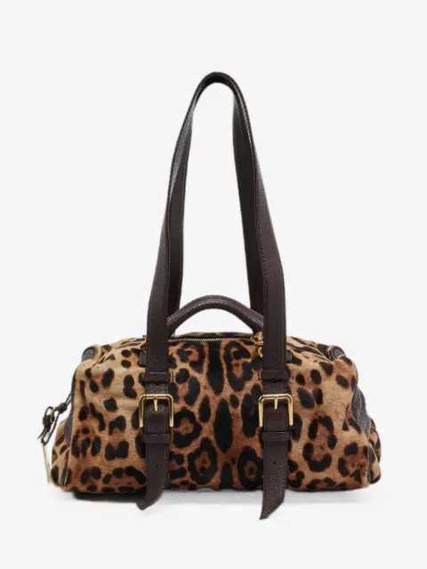 Dolce & Gabbana Pre-Owned Leopard-print calf hair satchel bag