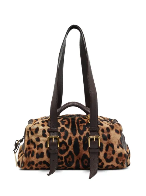 Dolce & Gabbana Pre-Owned Leopard-print calf hair satchel bag
