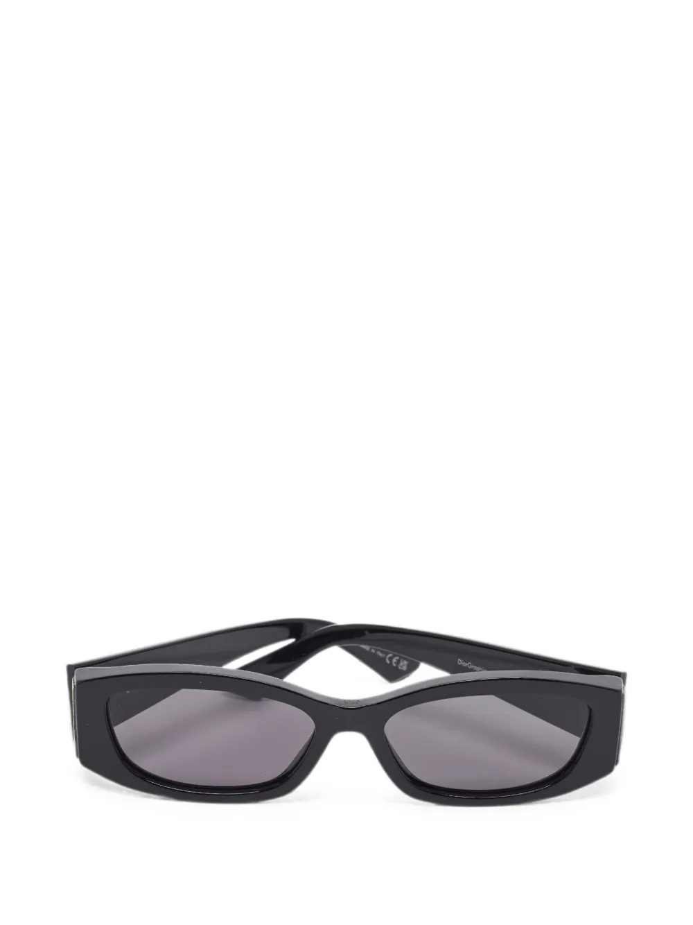 Christian Dior Pre-Owned lunettes de soleil Graphique S1I à monture rectangulaire - Noir Christian Dior Pre-Owned lunettes de soleil Graphique S1I à monture rectangulaire - Noir