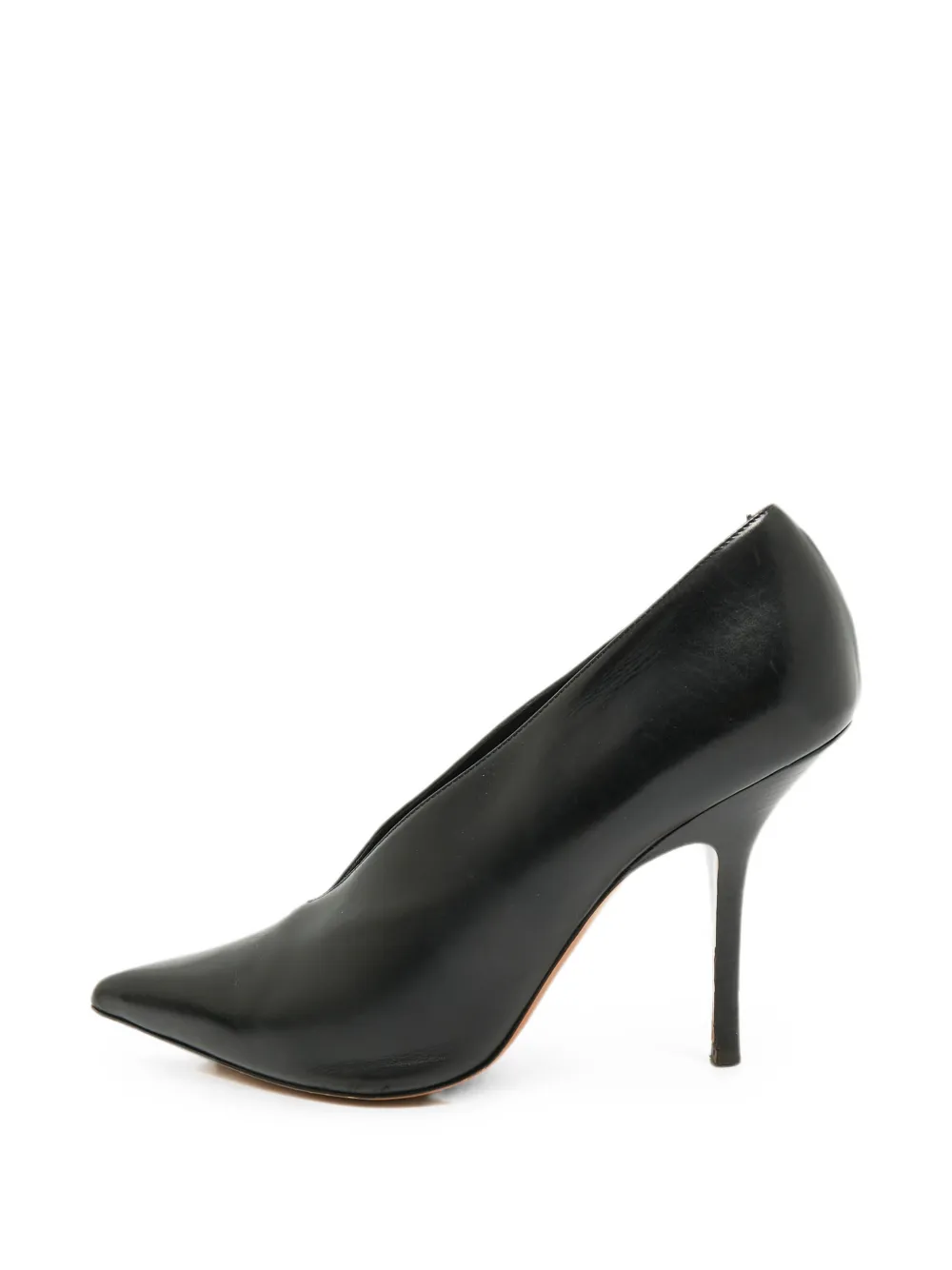 Celine Pre-Owned V-neck pointed-toe leather pumps - Schwarz