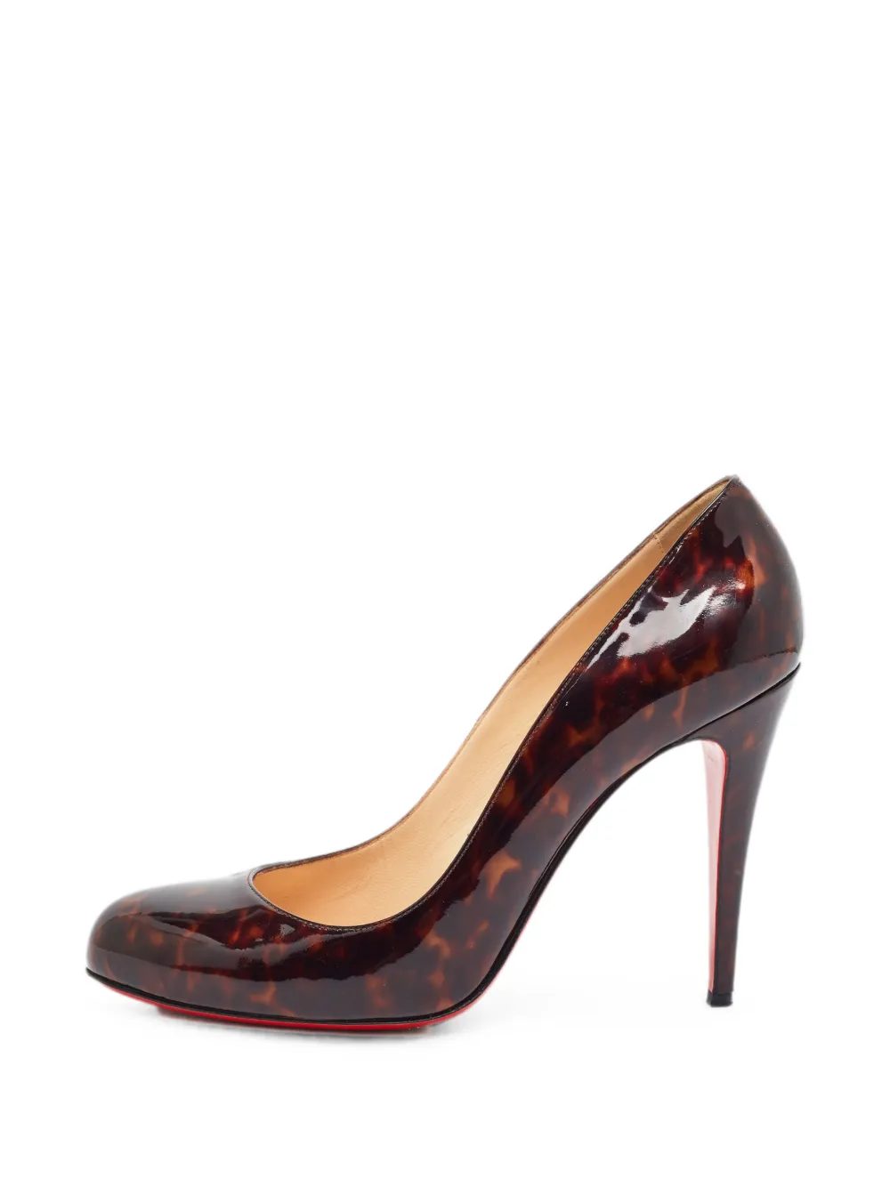Christian Louboutin Pre-Owned Tartaruga patent leather pumps - Braun