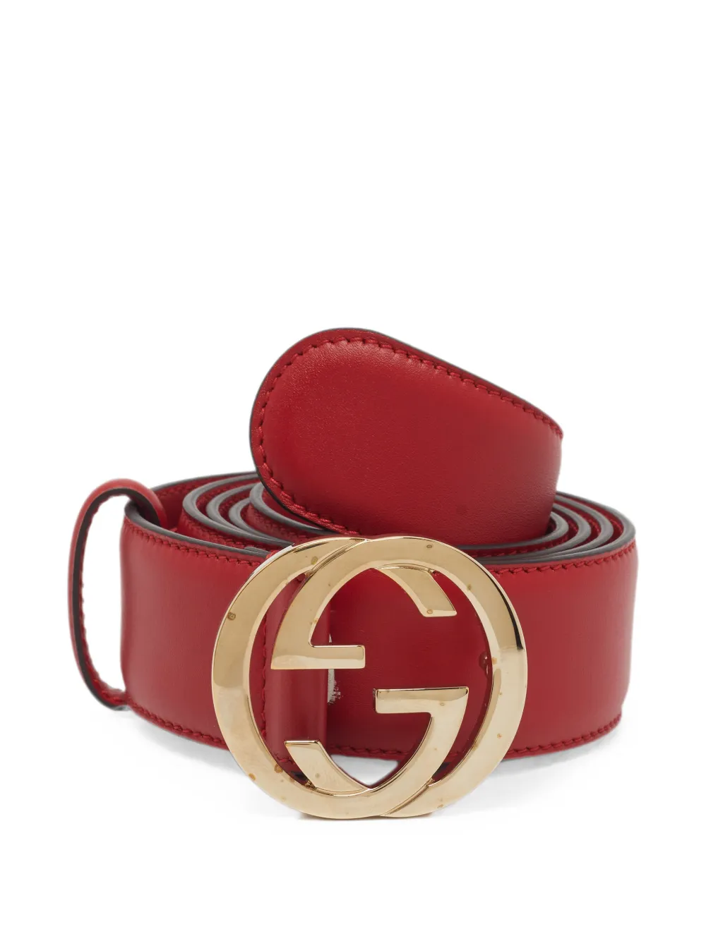 Gucci Pre-Owned Interlocking-G leather belt - Rosso