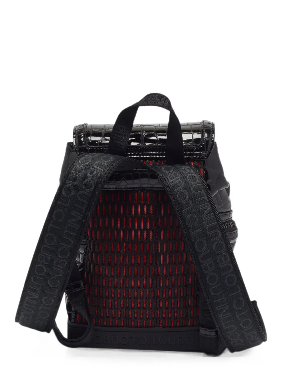 Christian Louboutin Pre-Owned small Explorafunk crocodile-effect backpack - Nero