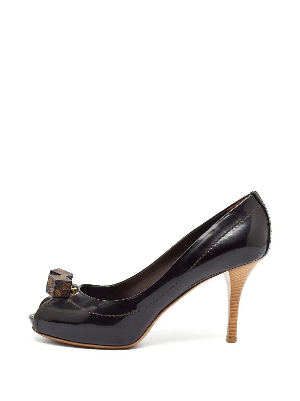 Louis Vuitton Pre-Owned Damier Cube Peeptoe-Pumps - Braun