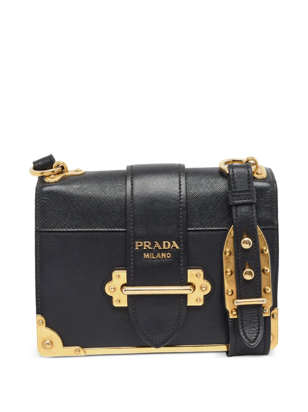 Prada Pre-Owned Borsa Cahier mini in pelle - Nero