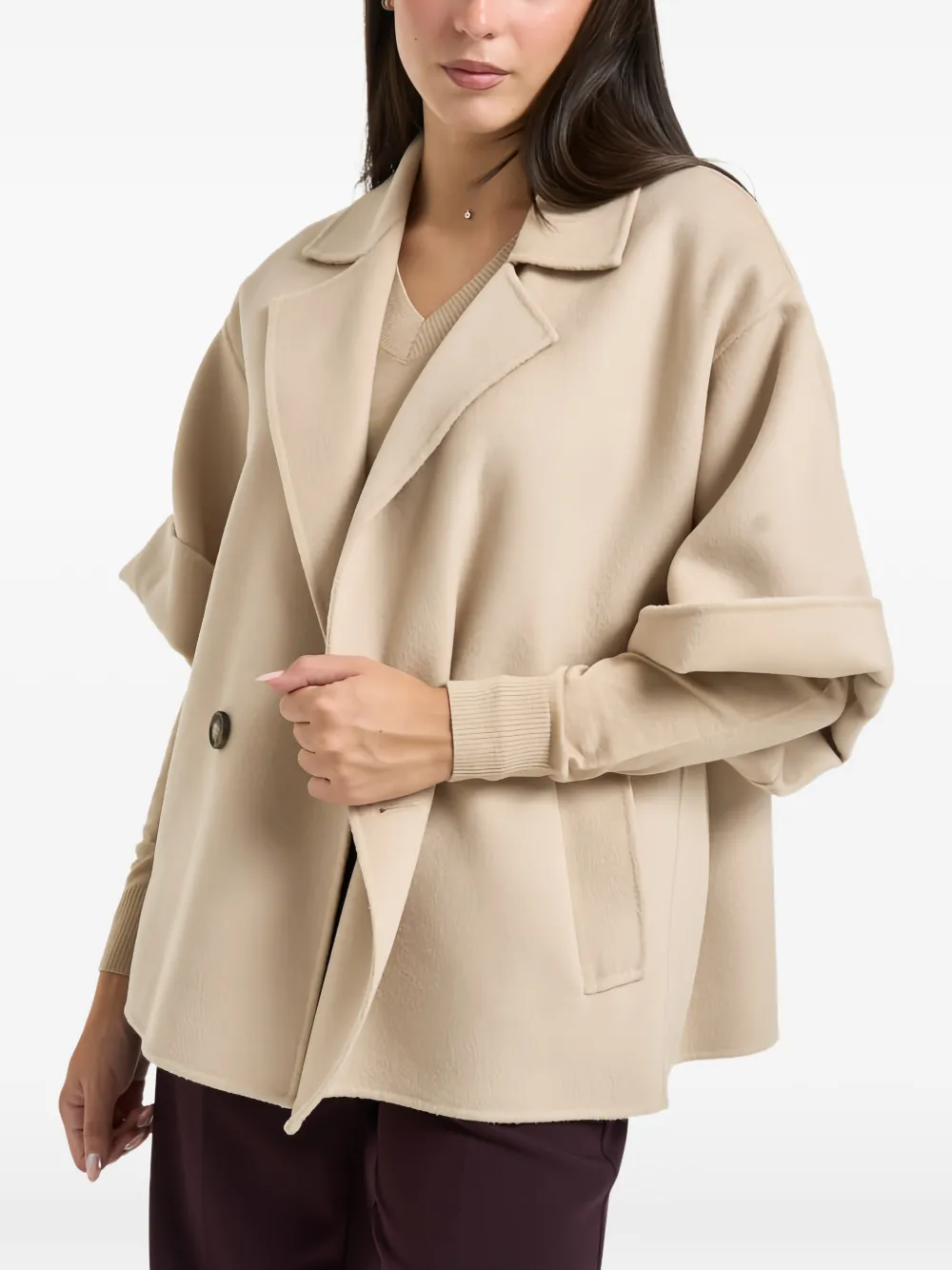 Weekend Max Mara double-breasted short-sleeve coat