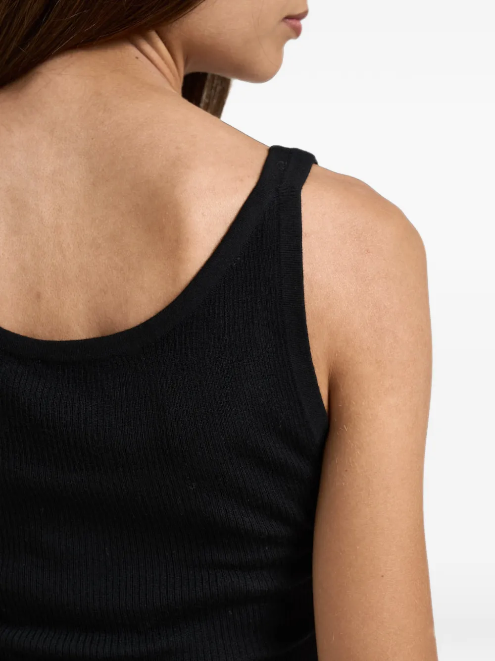 Elisabetta Franchi Tanktop met logoplakkaat Zwart