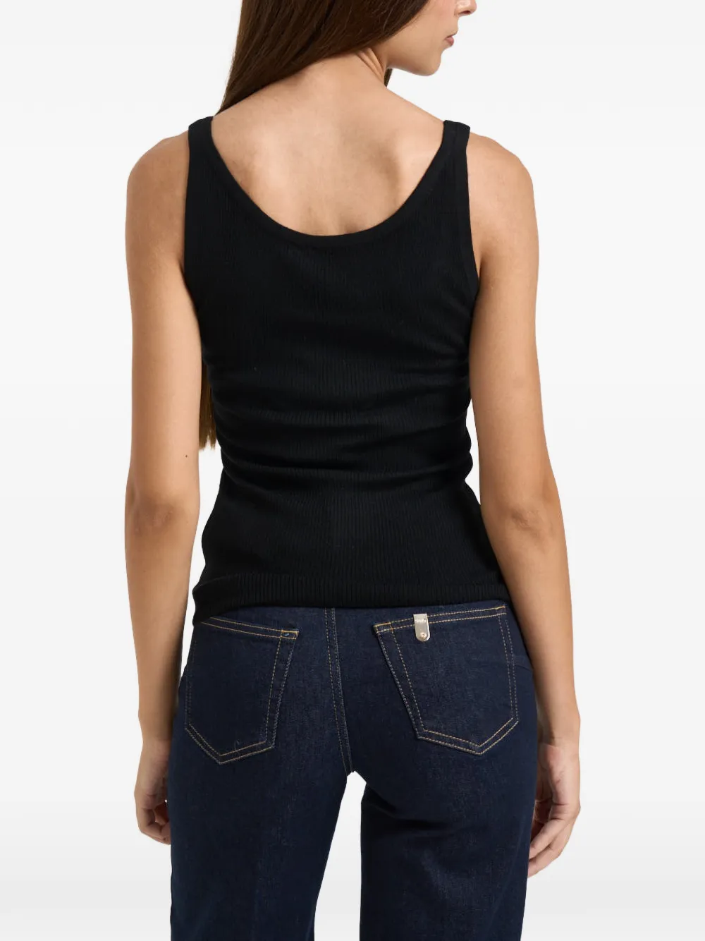 Elisabetta Franchi Tanktop met logoplakkaat Zwart