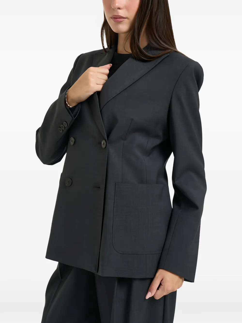 Weekend Max Mara double-breasted peak-lapels blazer Grijs