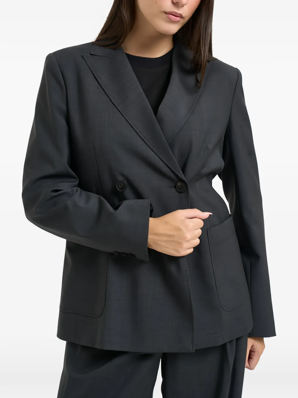 Weekend Max Mara double-breasted peak-lapels blazer - Grau