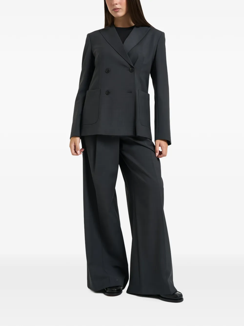 Weekend Max Mara double-breasted peak-lapels blazer Grijs