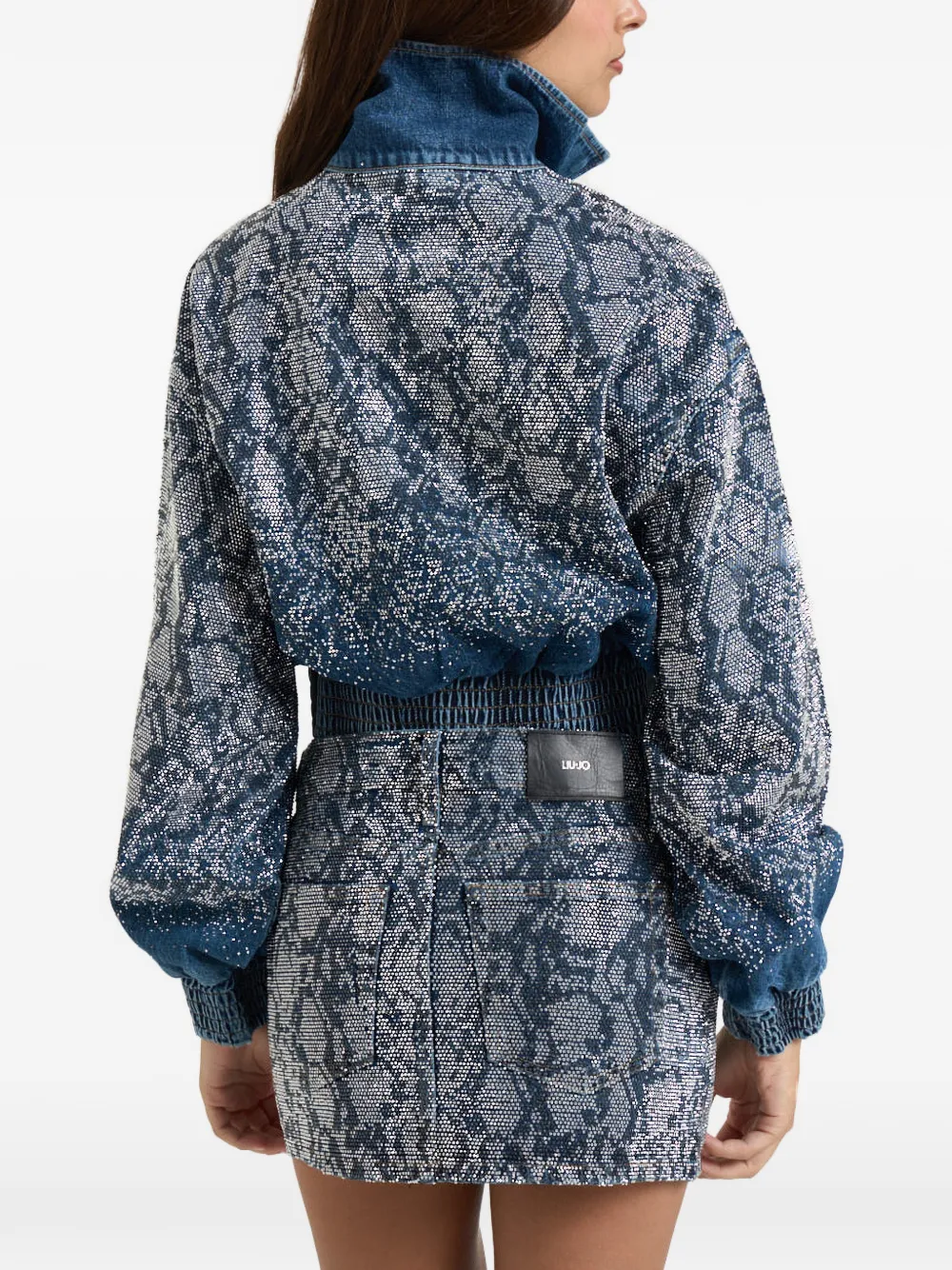 LIU JO Jack verfraaid met stras en slangenprint Blauw