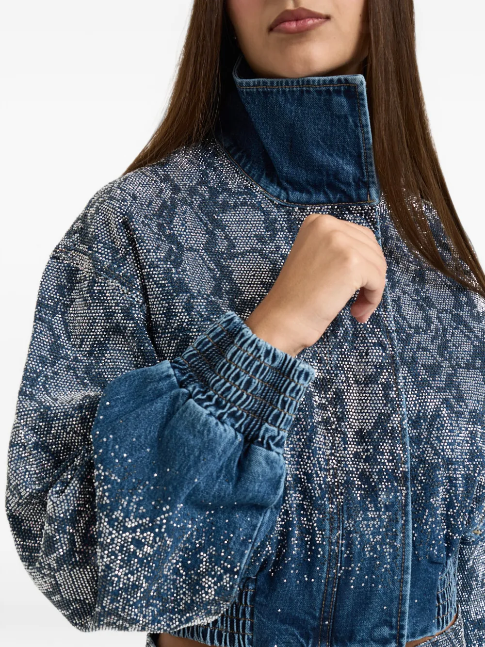 LIU JO Jack verfraaid met stras en slangenprint Blauw
