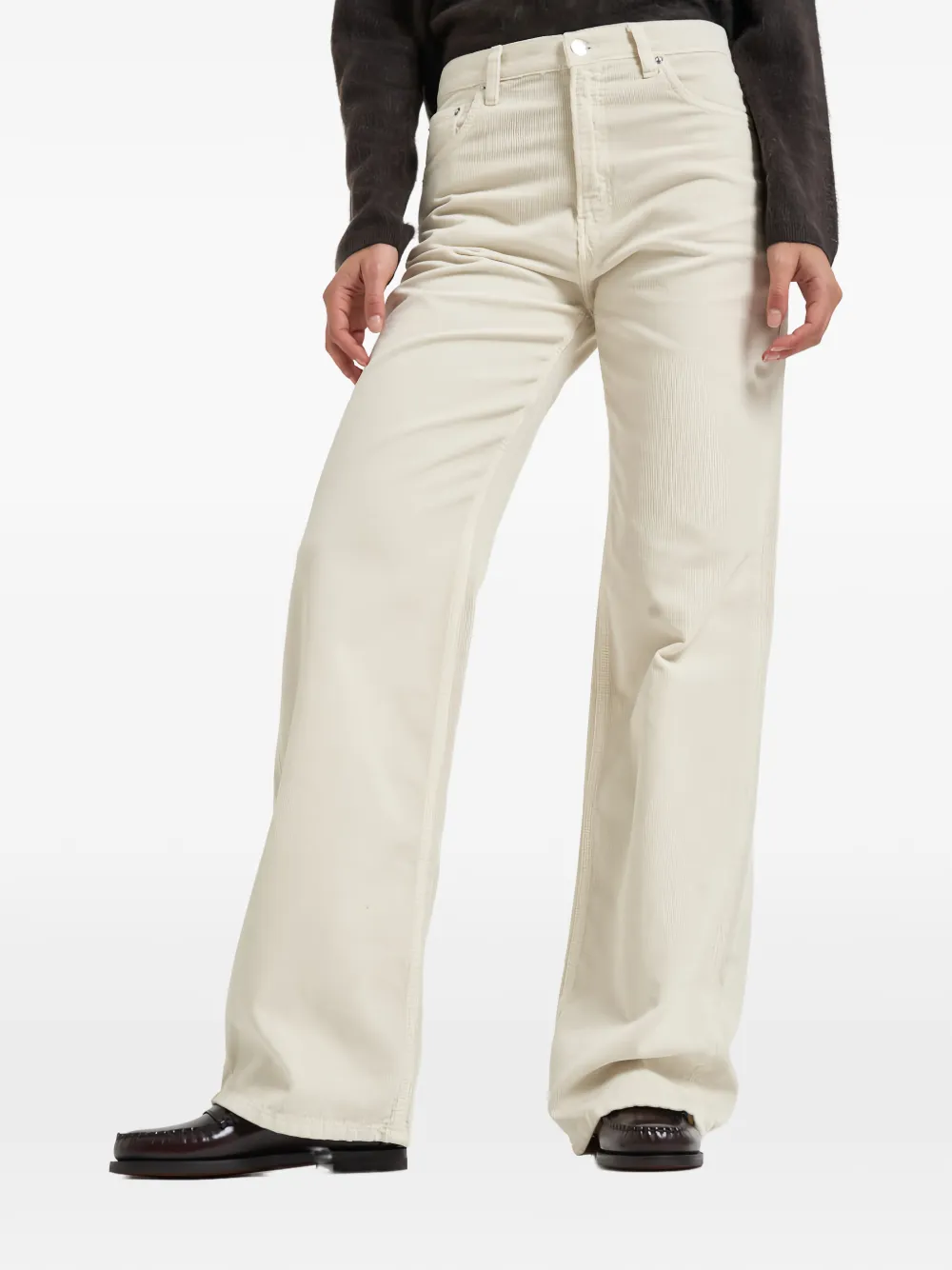 Haikure Korea corduroy flared trousers - Nude