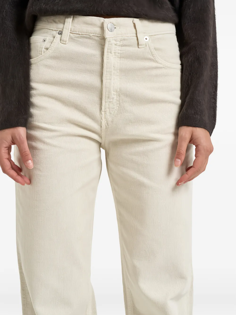 Haikure Korea ribfluwelen flared broek Beige