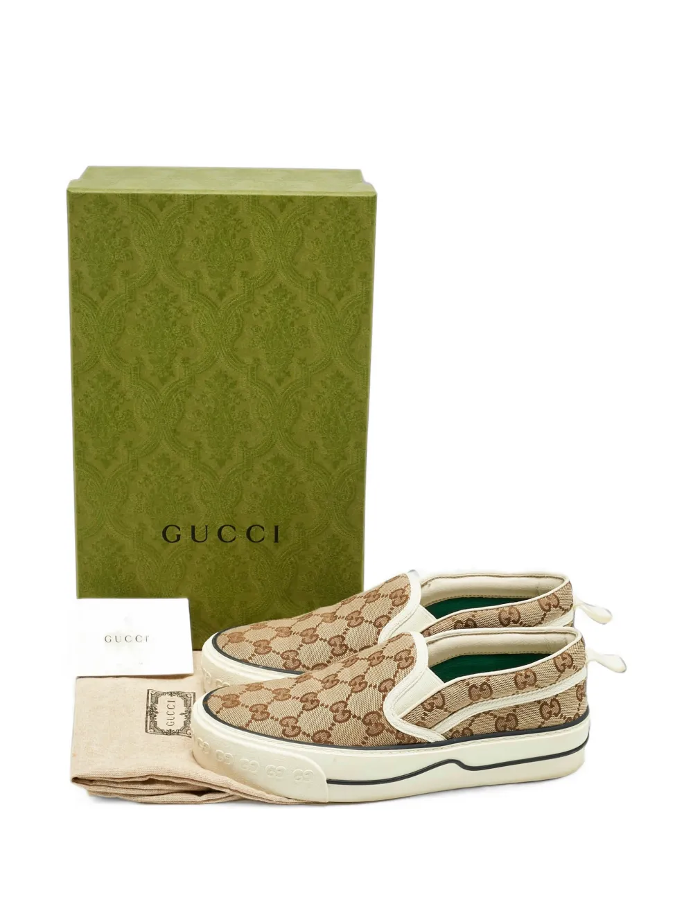 Gucci Pre-Owned 1977 logo-print sneakers - Nude