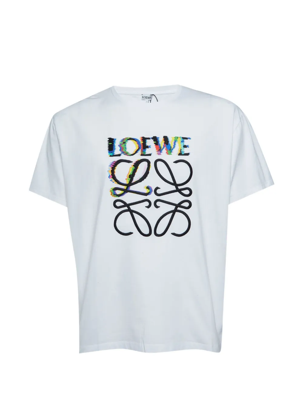 Pre-owned Loewe Glitch Anagram T-shirt In White