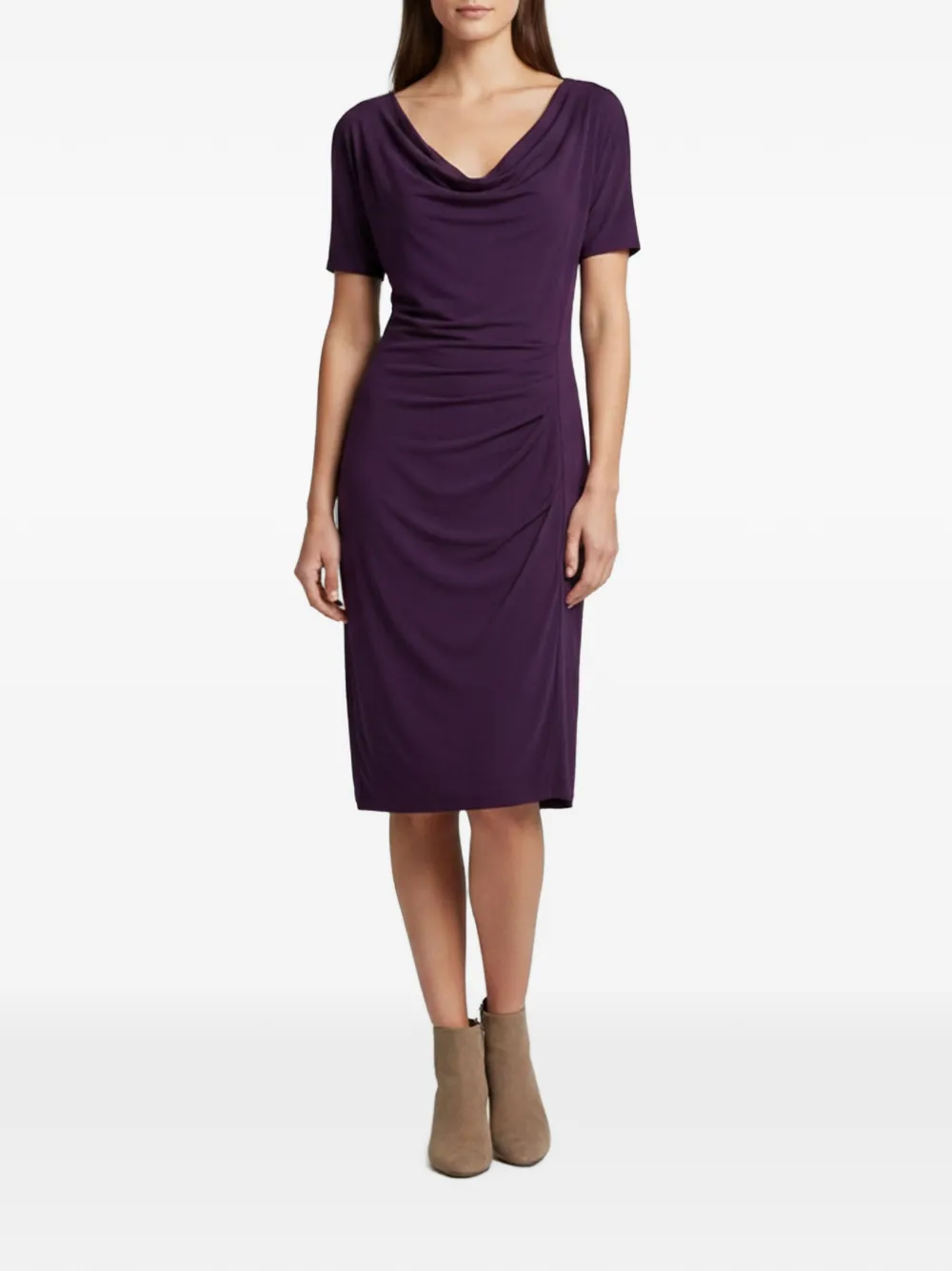 Escada Pre-Owned robe drapée à col bénitier - Violet