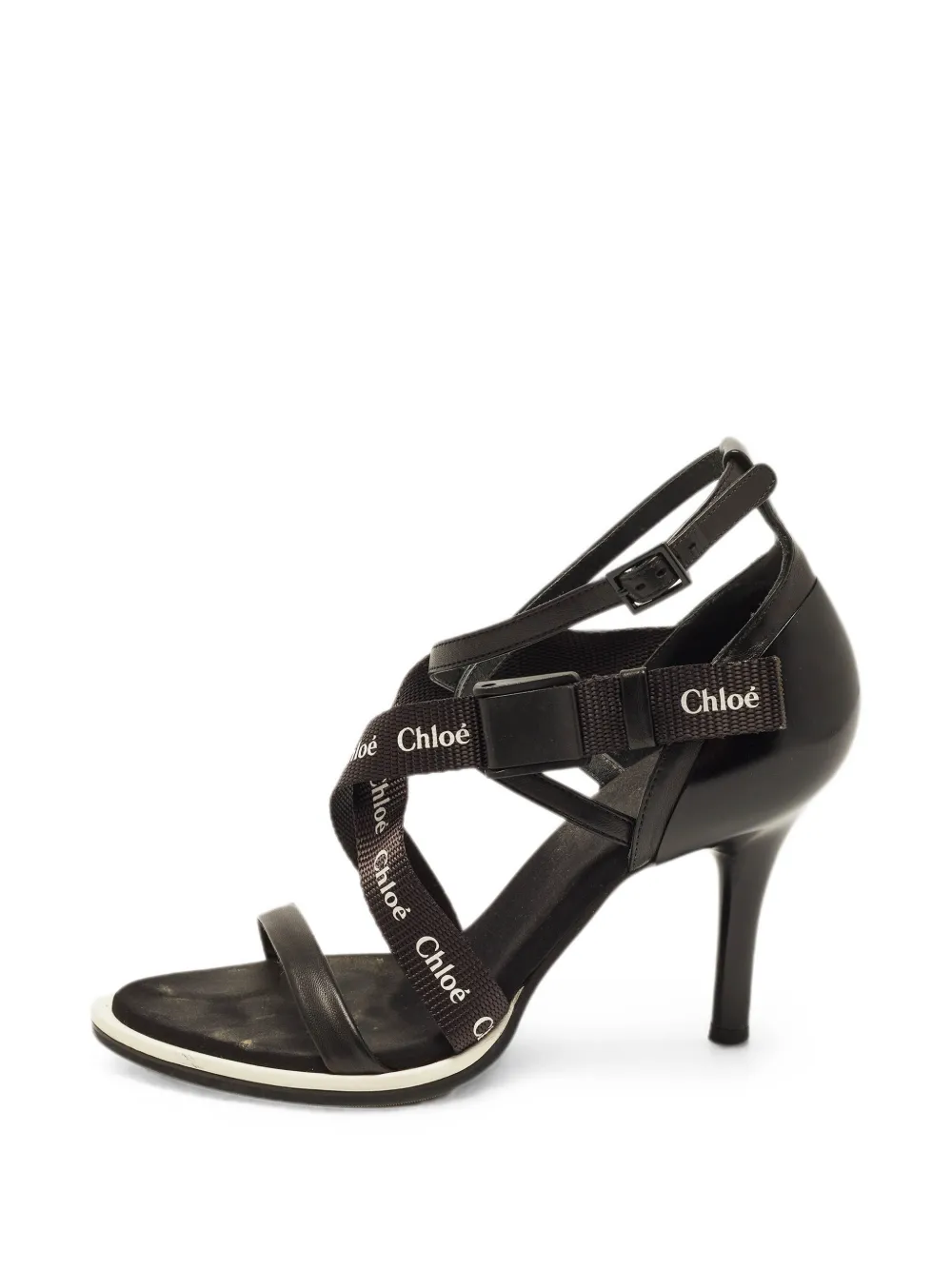 Chloé Pre-Owned logo-strap sandals - Schwarz