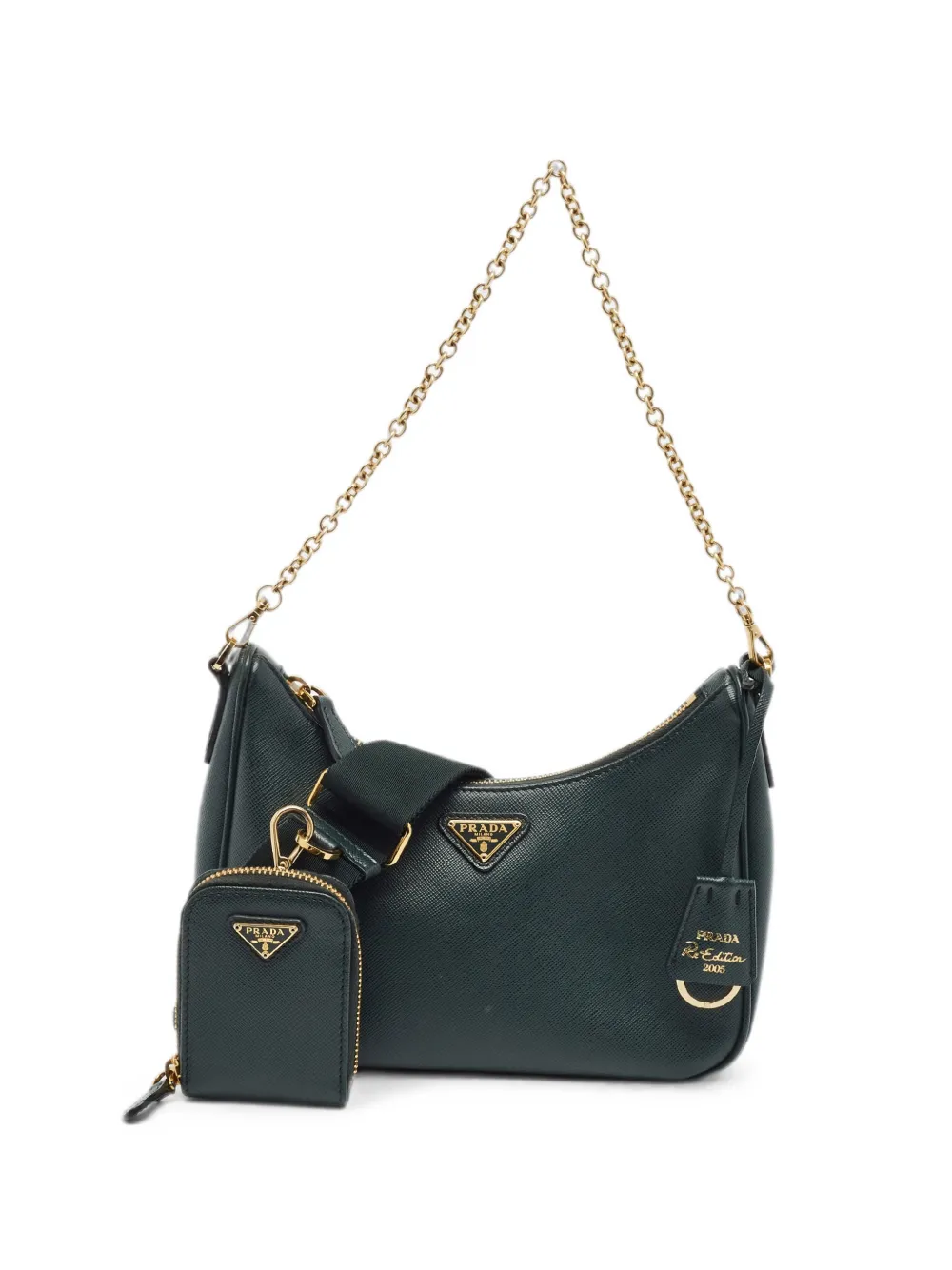 Prada Pre-Owned Re-Edition 2005 Saffiano leather shoulder bag - Verde