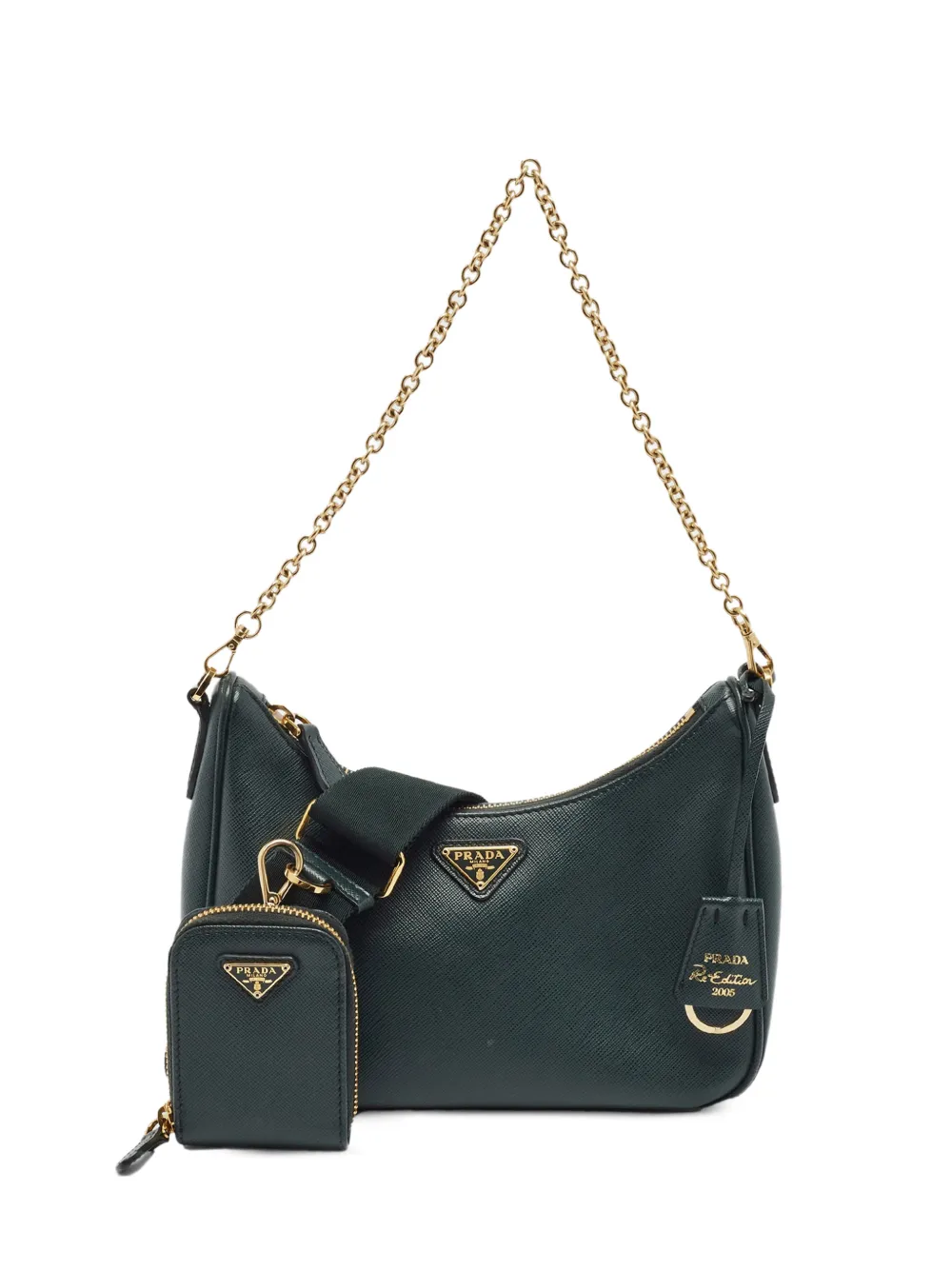 Prada Pre-Owned Re-Edition 2005 Saffiano leather shoulder bag - Verde