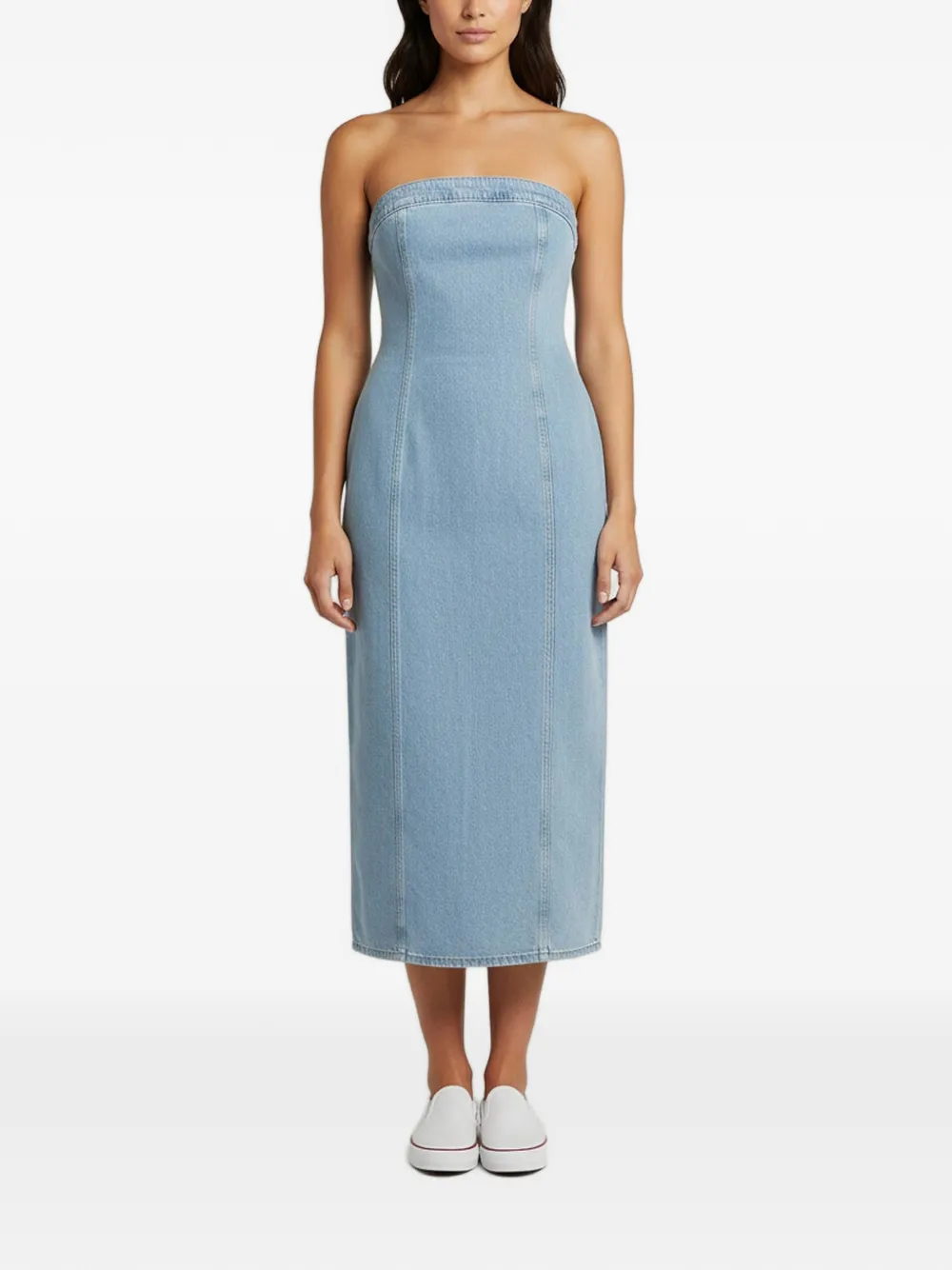 Magda Butrym 2024 strapless midi dress - Blu