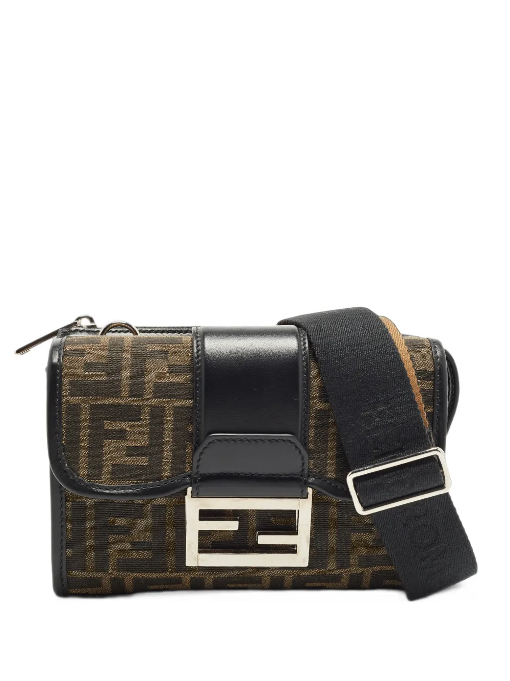 Fendi Pre-Owned 2025 Double Baguette Zucca crossbody bag - Marrone