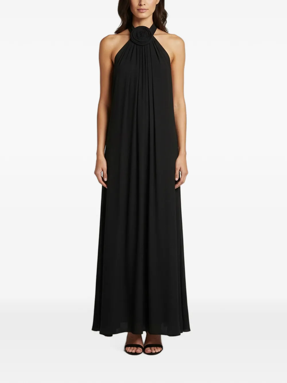 Magda Butrym robe longue à design drapé - Noir Magda Butrym robe longue à design drapé - Noir