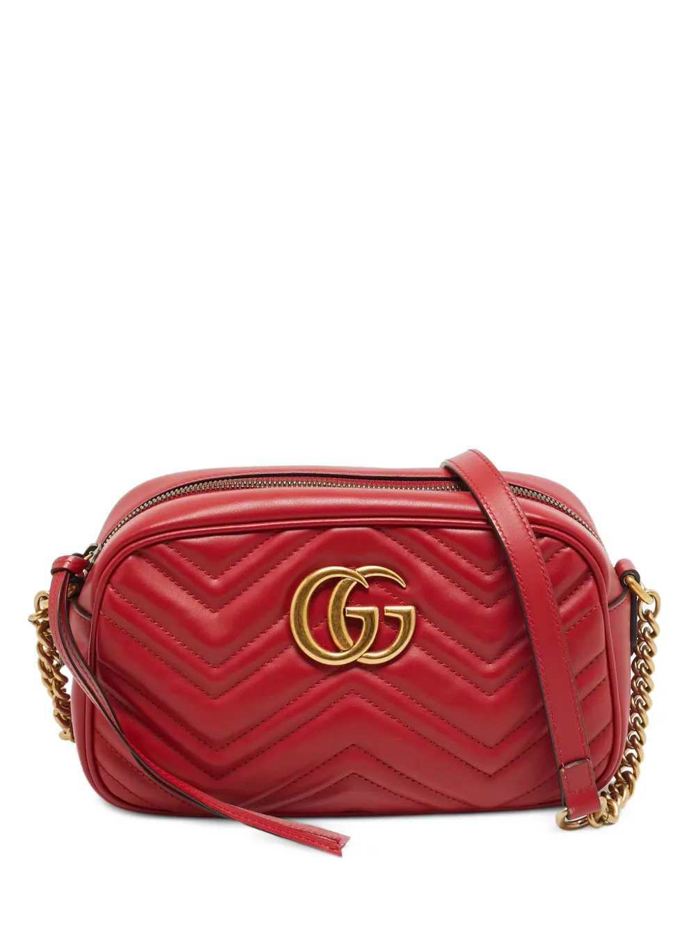 Gucci Pre-Owned small GG Marmont matelassé camera bag - Rosso
