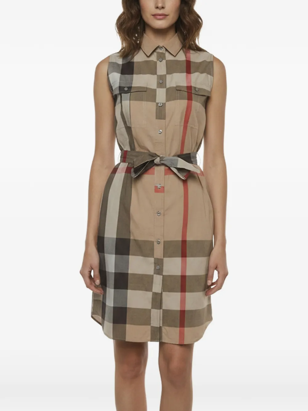 Burberry Pre-Owned plaid sleeveless mini dress - Nude