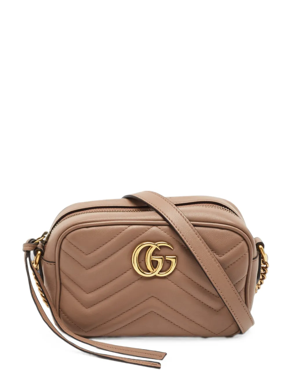 Gucci Pre-Owned GG Marmont matelassé camera shoulder bag - Nude