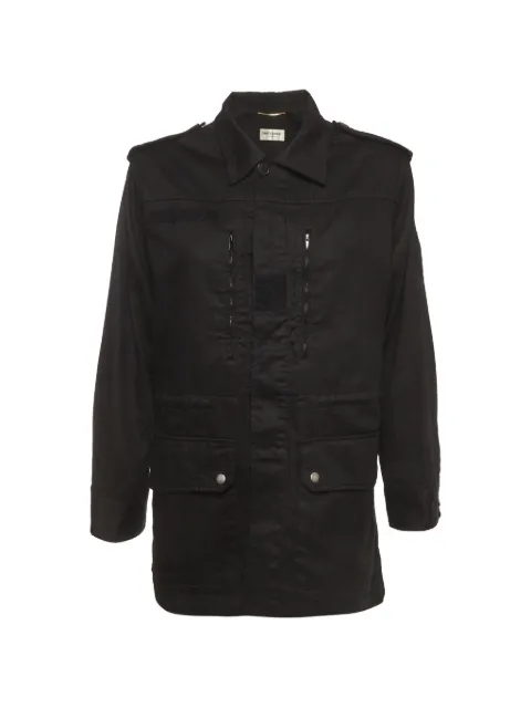 Saint Laurent Pre-Owned logo-patch gabardine jacket