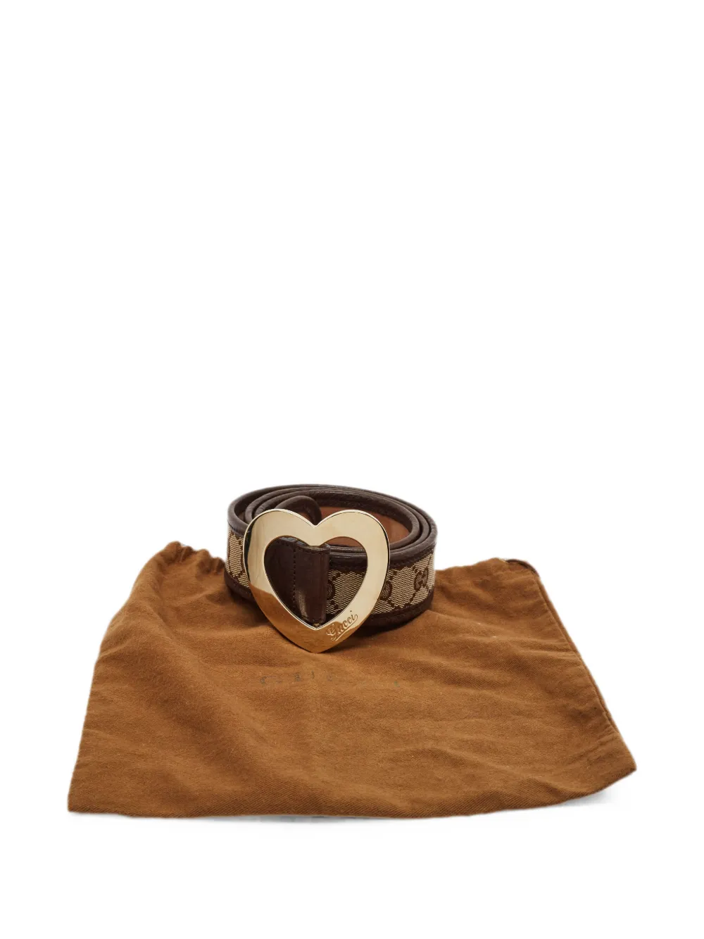 Gucci Pre-Owned Heart-buckle belt - Braun