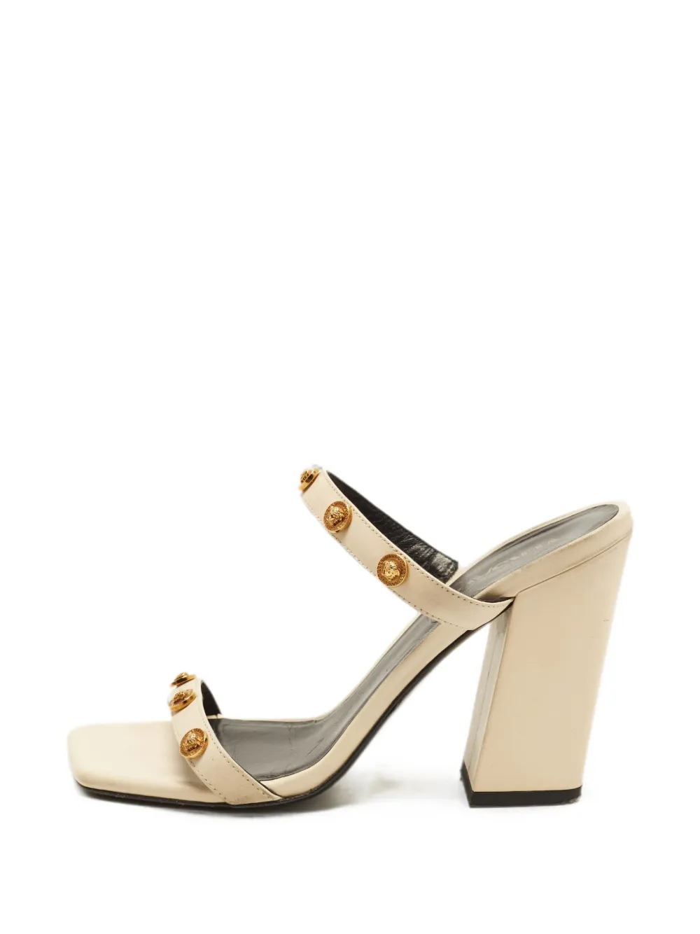Versace Pre-Owned Medusa block heel sandals - Nude