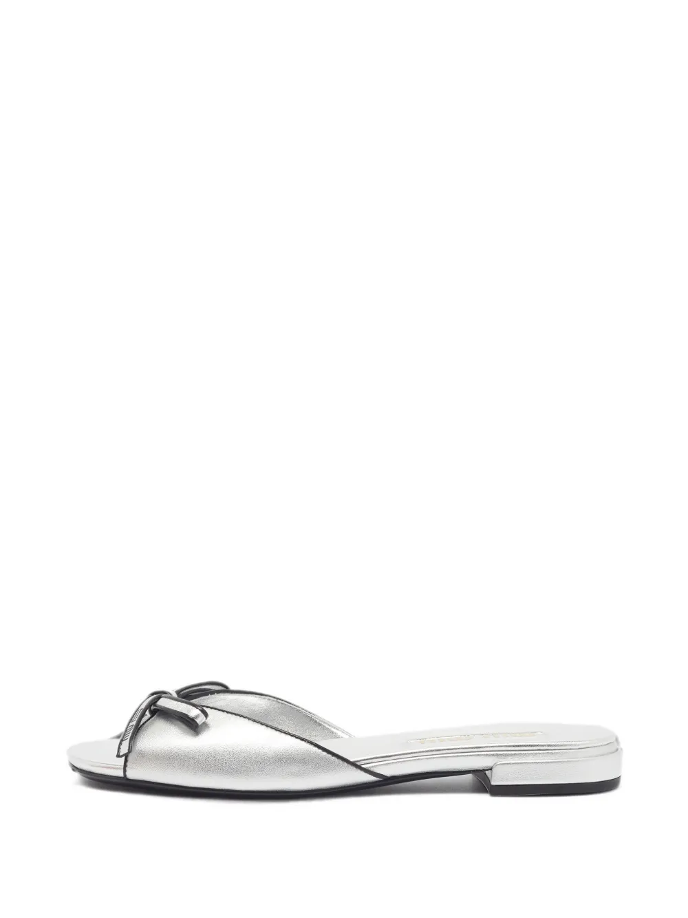 Miu Miu Pre-Owned Mordore bow slide sandals - Silber
