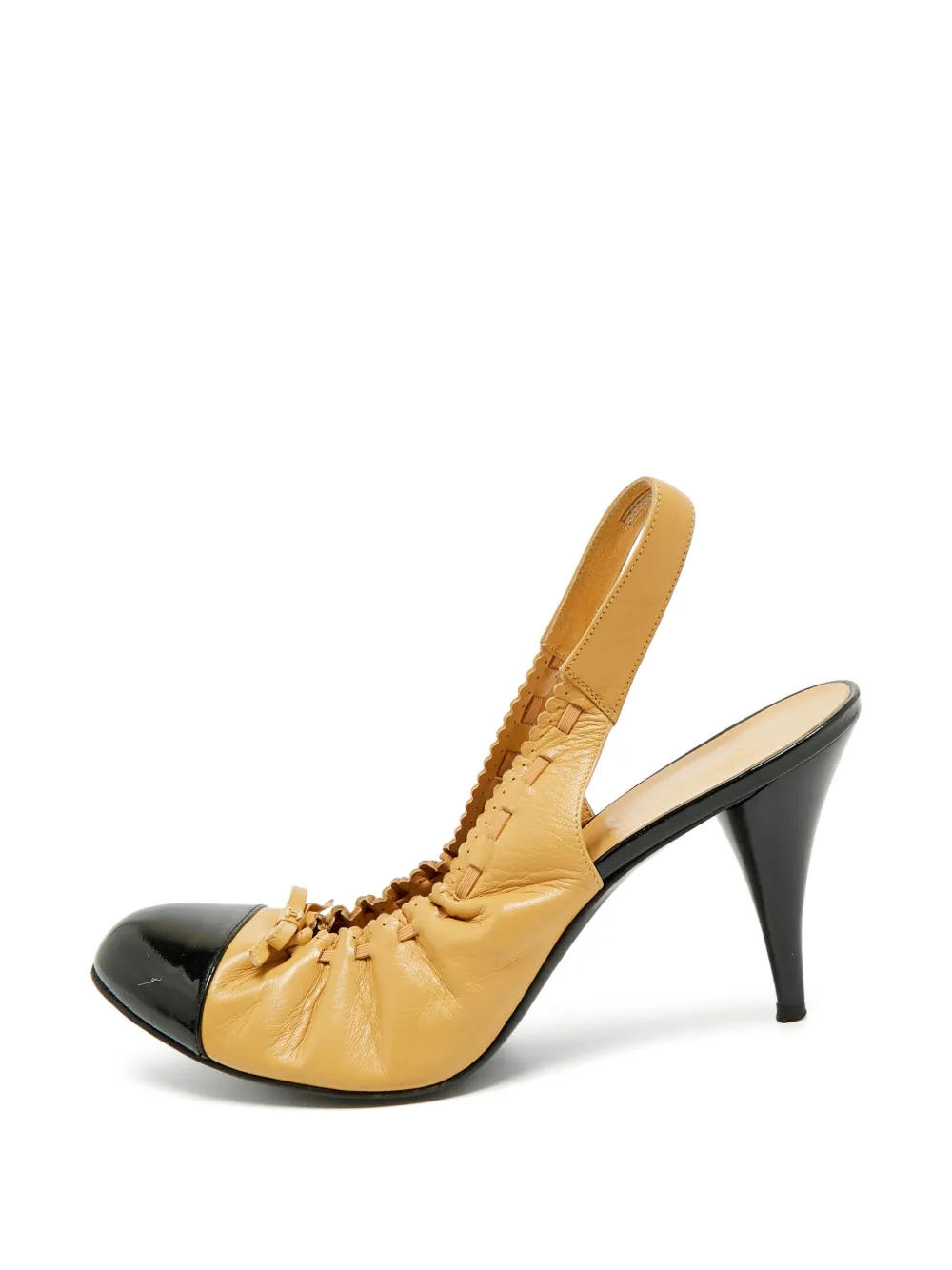 CHANEL Pre-Owned bow-detail cap-toe slingback pumps - Toni neutri