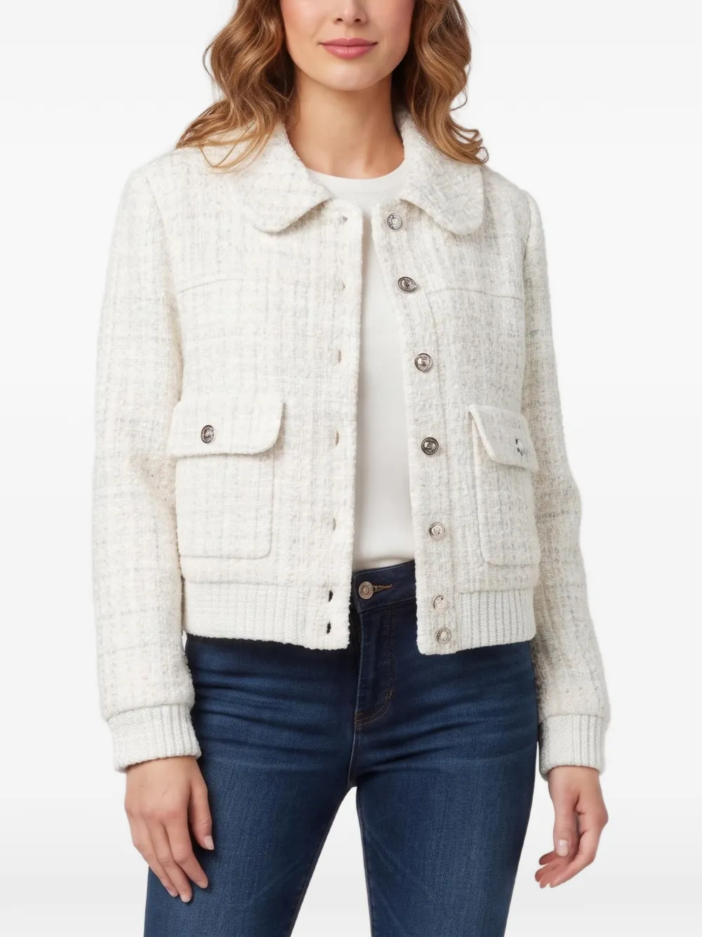 CHANEL Pre-Owned collared tweed jacket - Neutrals