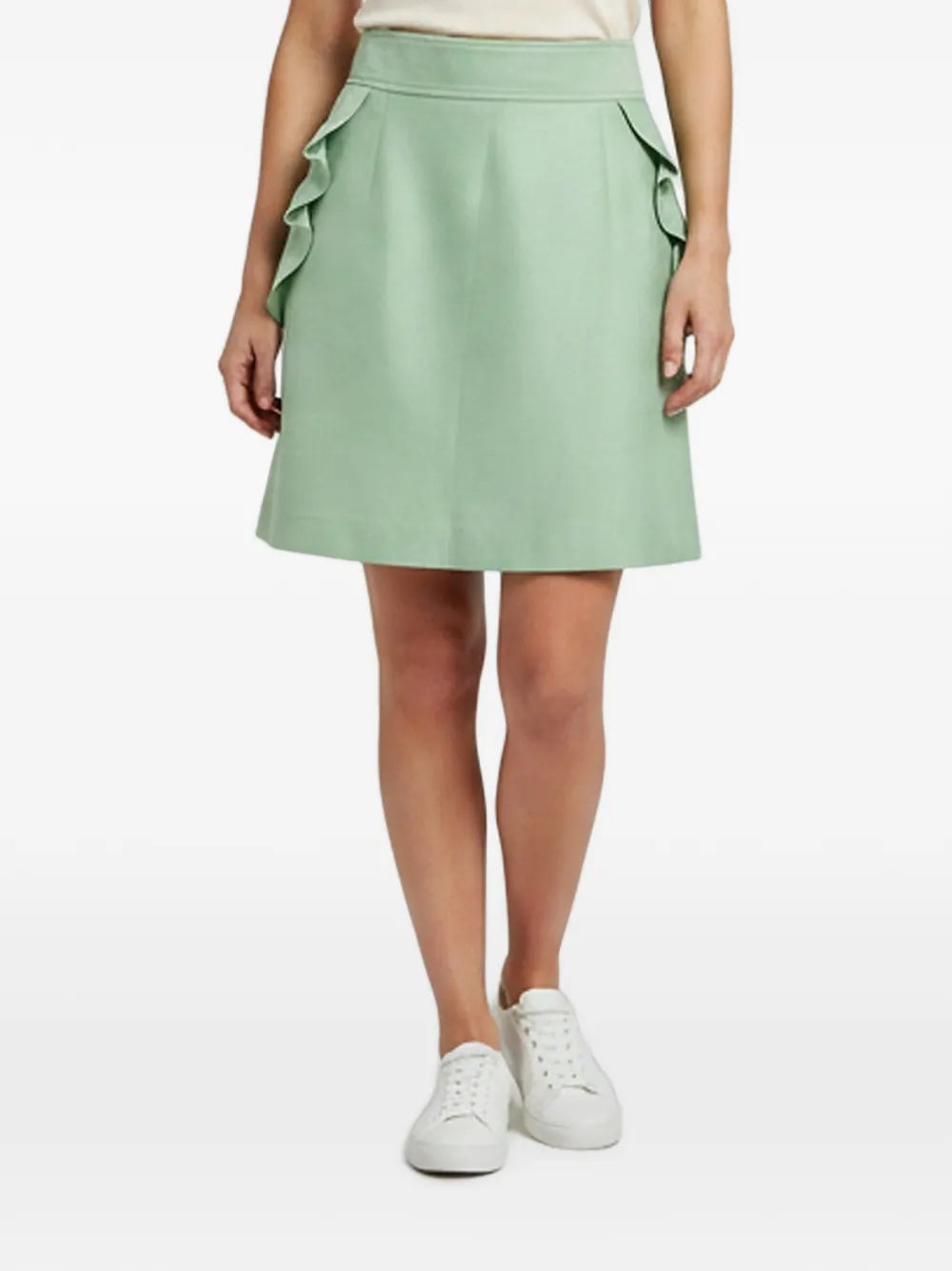SANDRO ruffle-detail mini skirt - Verde