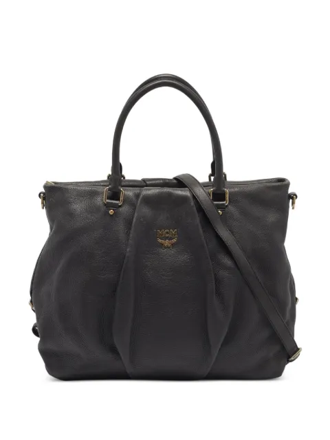 MCM Pre-Owned logo-detail grained handbag