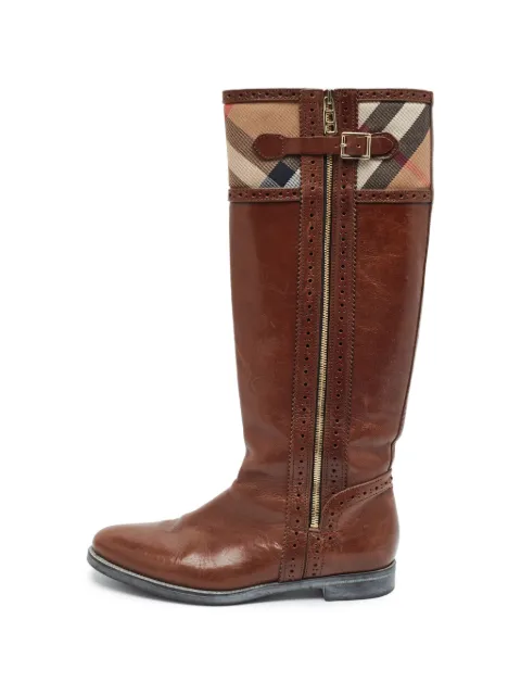 Burberry Pre-Owned Bridle Nova Check knee-length boots