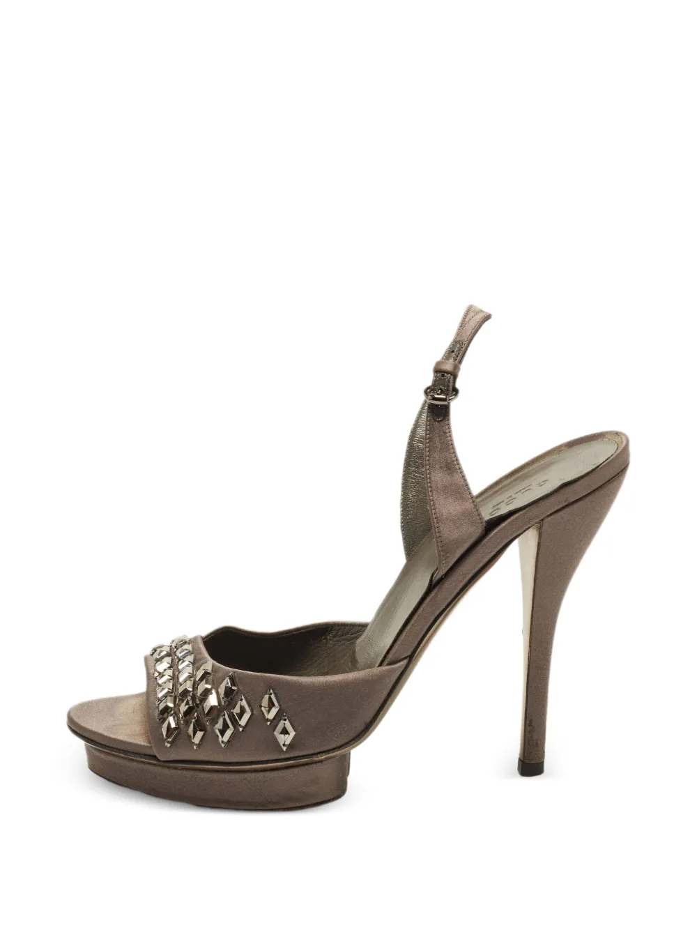 Gucci Pre-Owned crystal-embellished platform sandals - Grigio