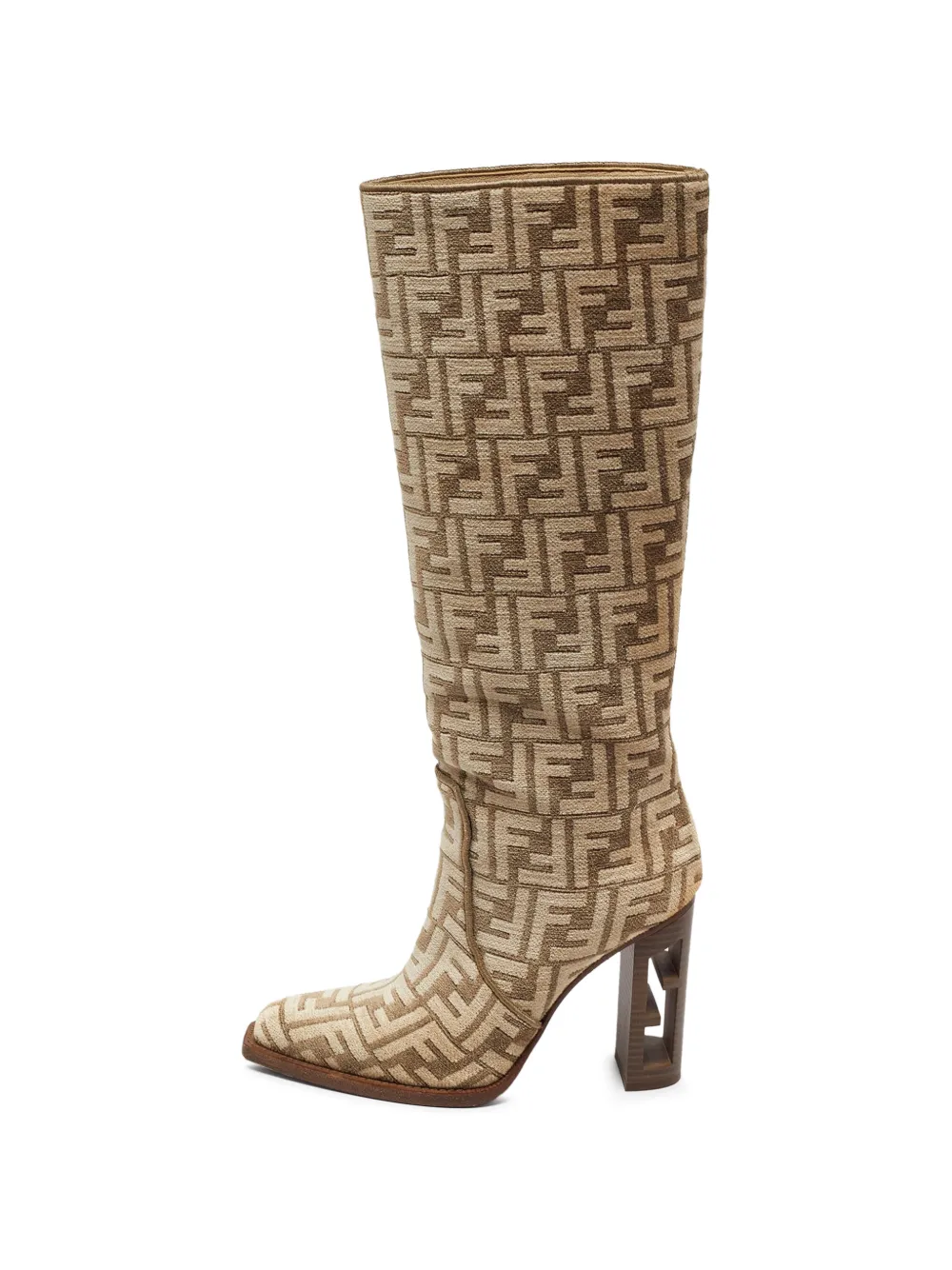 Fendi Pre-Owned Zucca chenille knee-length boots - Toni neutri