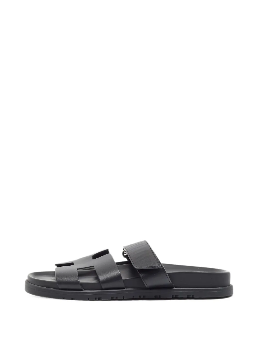 Hermès Pre-Owned Chypre leather flat sandals - Schwarz