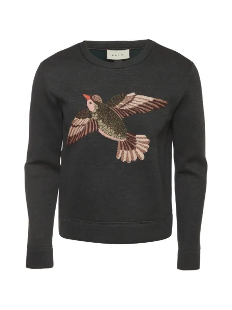 Gucci Pre-Owned embroidered-bird sweatshirt